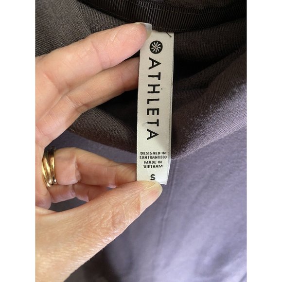 Athleta Hooded Cowl Neck Long Sleeve Dark Gray Tunic Sz Small - Picture 2 of 4